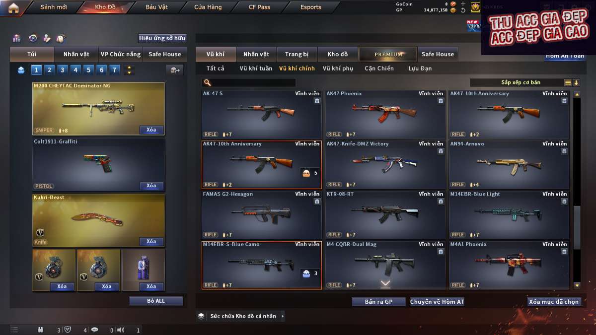 shop acc cf uy tin gia re
